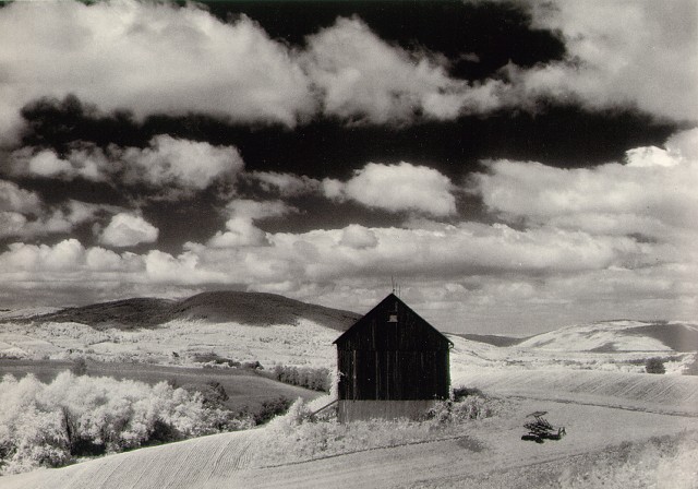 White Barn and Clouds