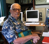 Sir Arthur with his iMac